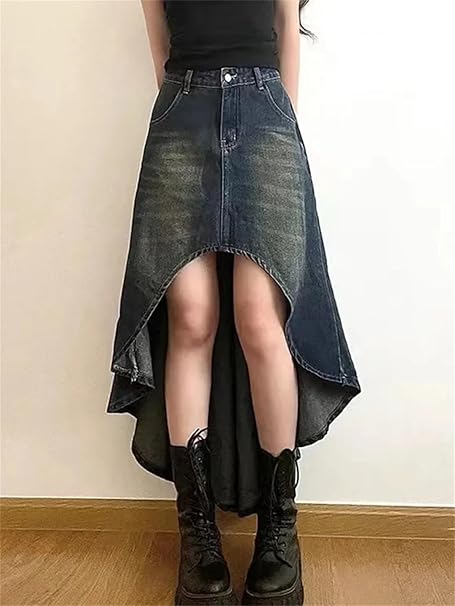 Vintage Asymmetrical Denim Skirt EPU0008